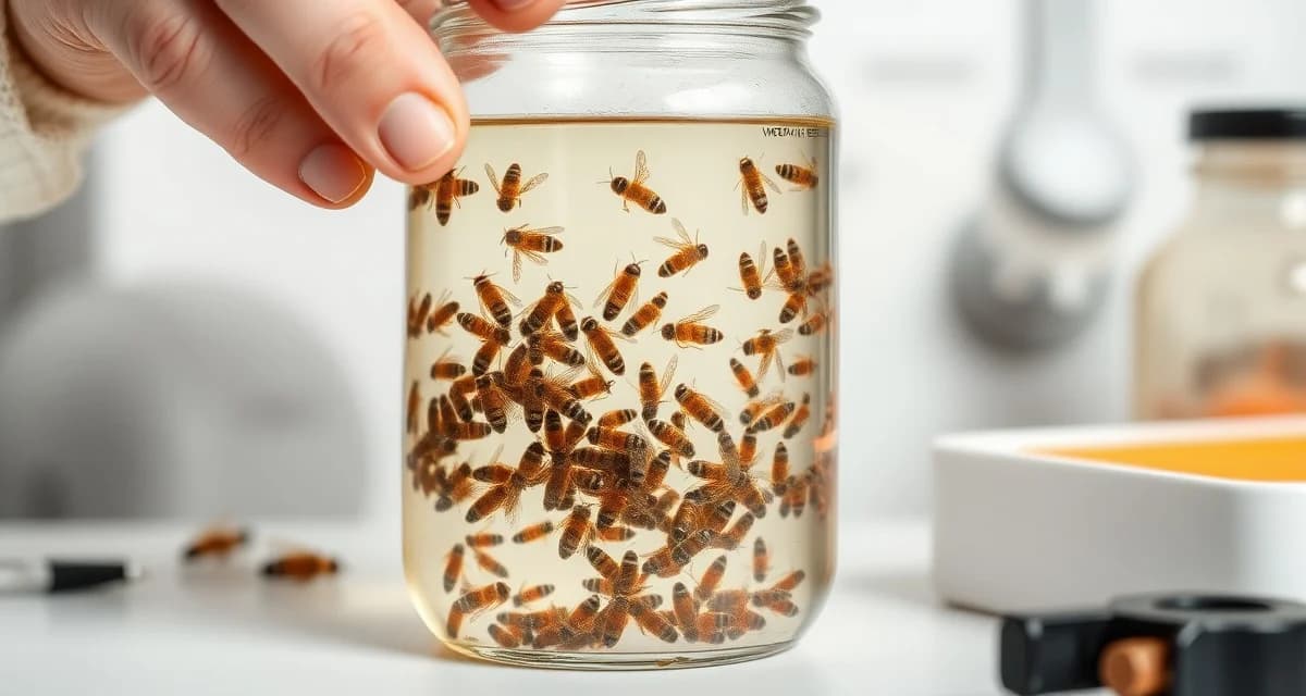 Step-by-step alcohol wash procedure for accurate varroa mite counting in honeybee colonies