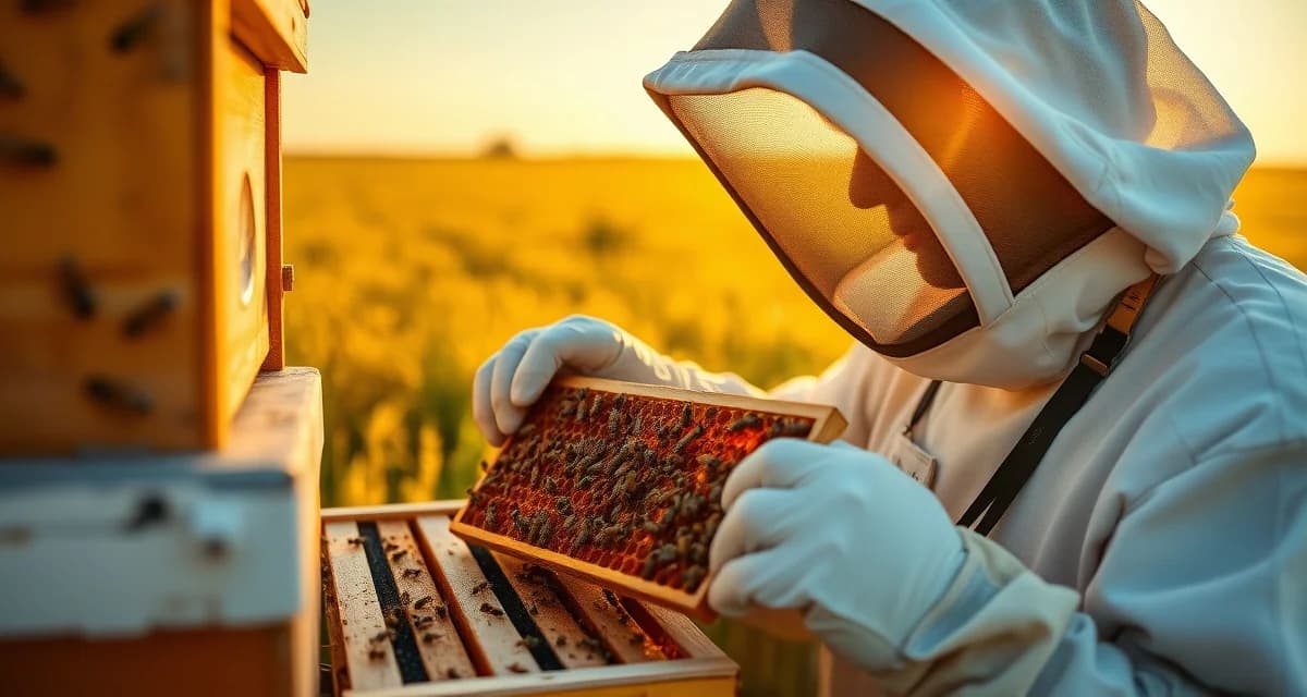 Kansas beekeeper using varroa mite tracking software to monitor hive health during critical fall treatment window