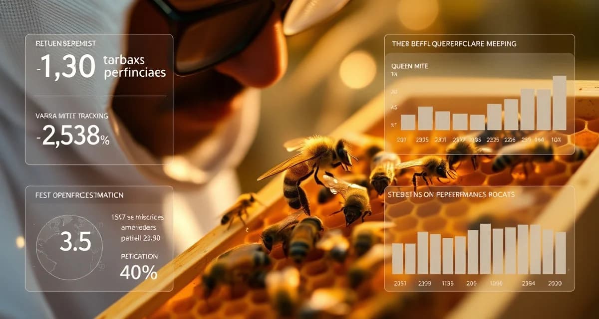 Queen breeder tracking varroa mite outcomes by queen line using VarroaVault hive management software