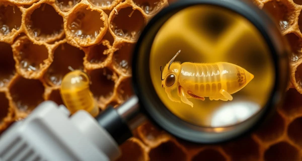 Comparison of sacbrood disease and varroa mite damage in honeybee brood cells showing diagnostic differences for beekeepers