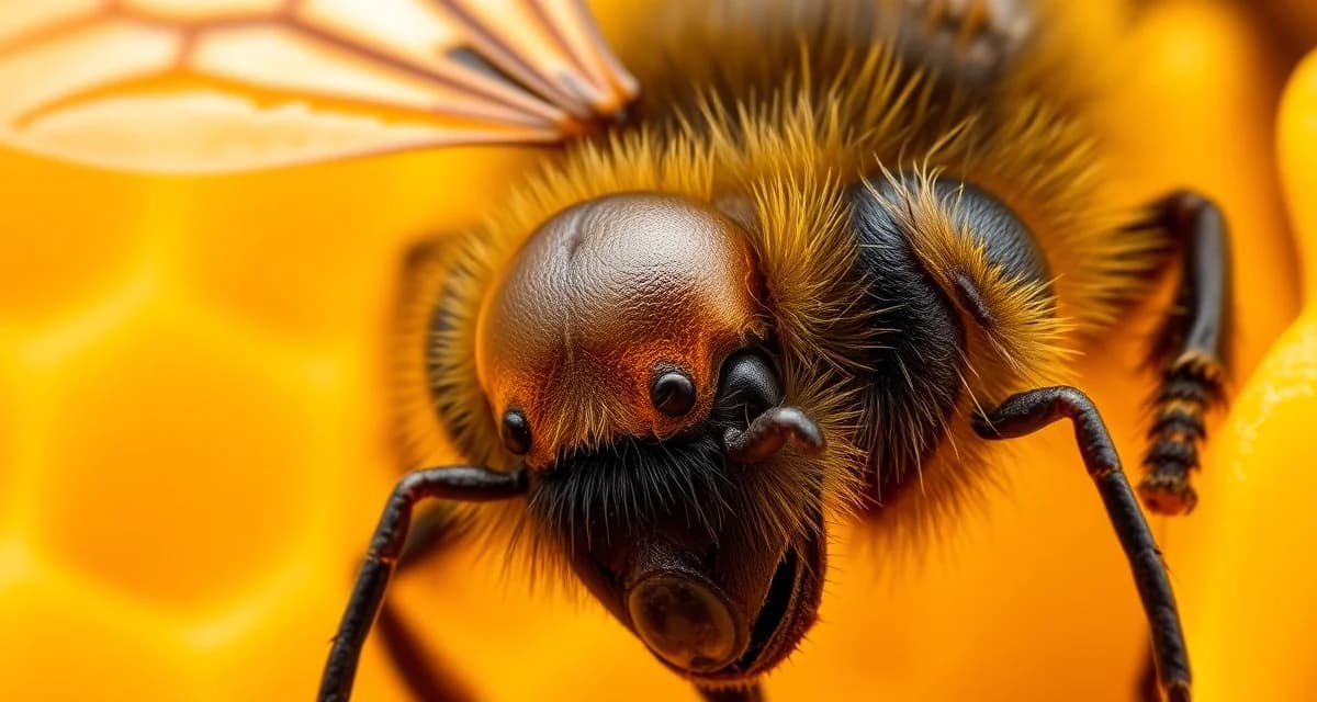 Varroa mite parasitizing honey bee, illustrating immune suppression mechanism and pathogen vulnerability