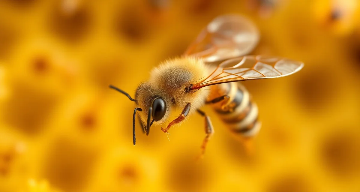 Microscopic view of varroa mite on honeybee demonstrating parasitic relationship affecting colony health and survival rates.