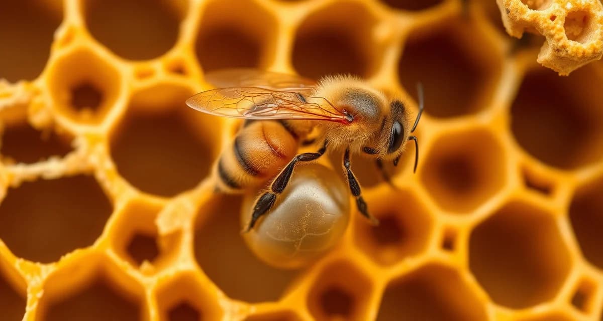 Varroa mite on drone brood cell showing preference for larger pupae development cycle in honeybee hive