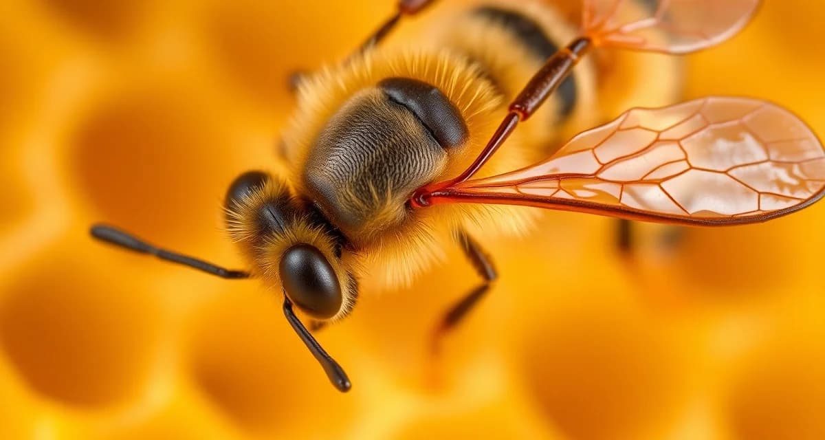 Macro photograph of a varroa mite on a honeybee, showing the parasitic pest that threatens hive health for beginner beekeepers.
