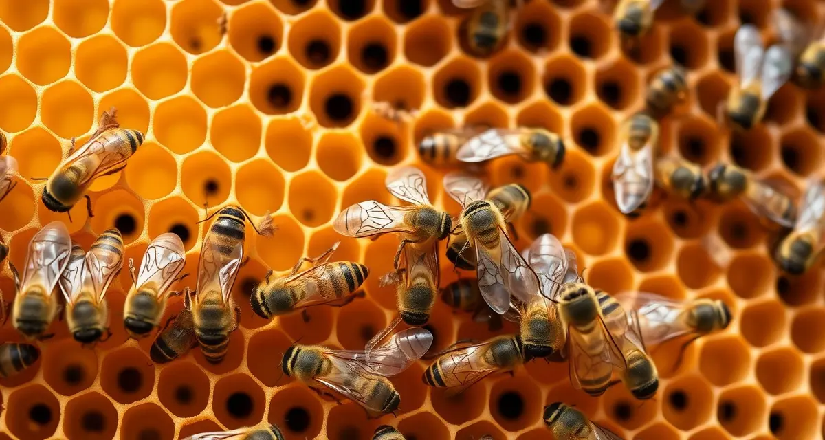 Varroa mite monitoring on honeycomb frame showing detection methods for New Zealand beekeepers managing hive health