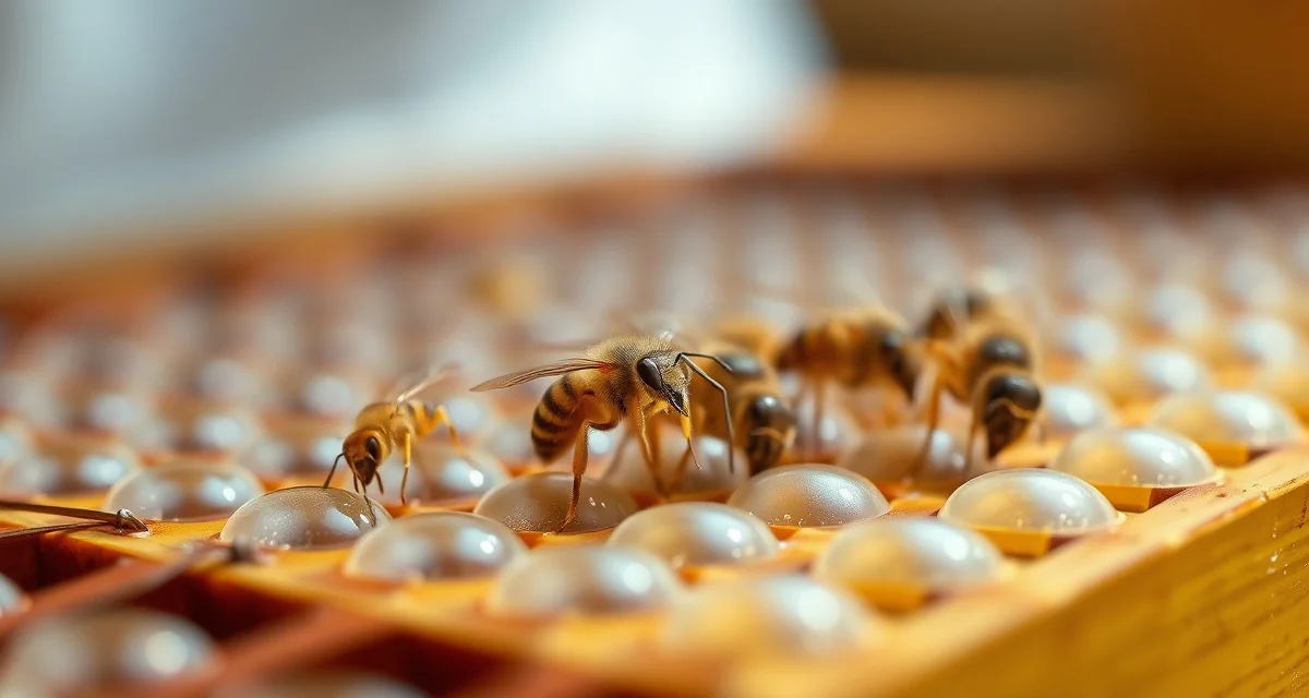 Varroa mites on honeybee brood cells demonstrating reinfestation patterns and mite lifecycle in hive management.