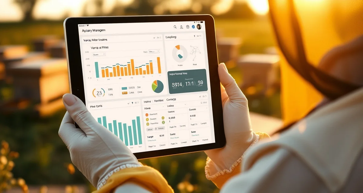 VarroaVault varroa mite treatment software interface displaying hive management data and tracking metrics for apiary operations