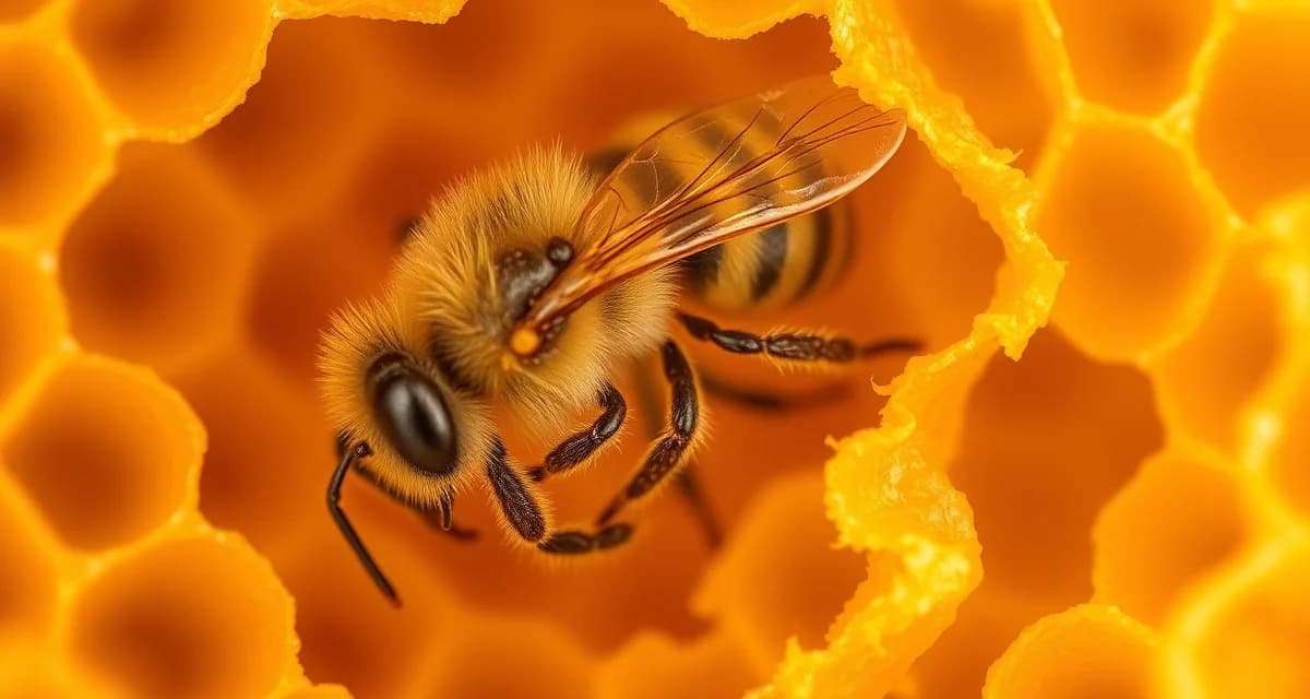 Macro image of varroa mite parasitizing honeybee pupa, demonstrating how mites damage colony strength by feeding on developing bees.