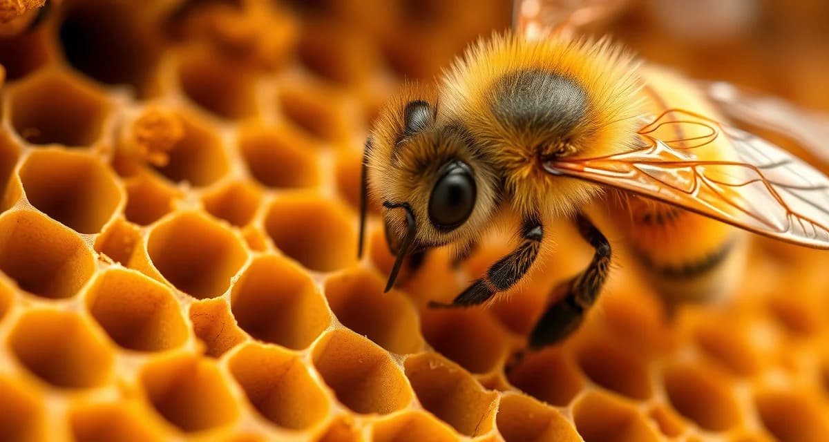 Honeybee demonstrating hygienic behavior on brood comb, removing varroa mites through VSH breeding selection